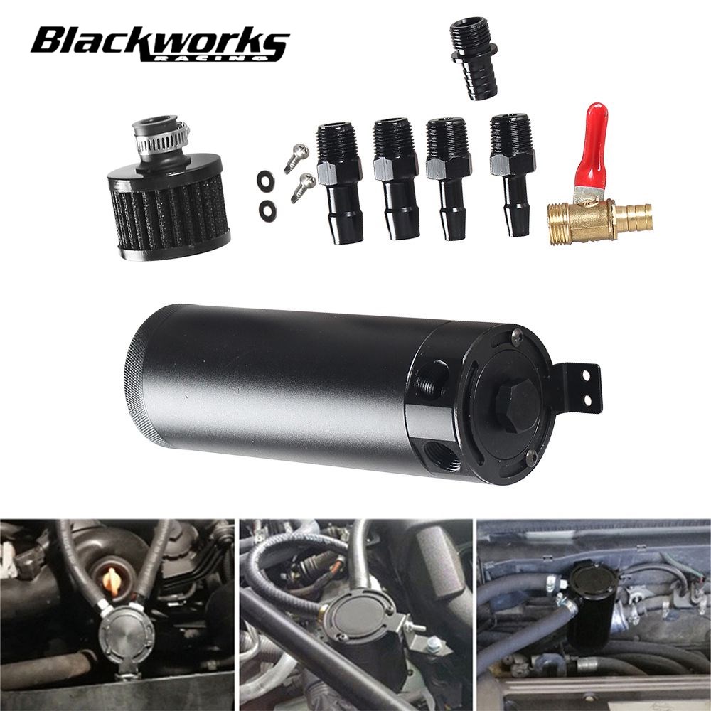 Oil Drain Tank - Universal Car Aluminum Baffle Oil Catch