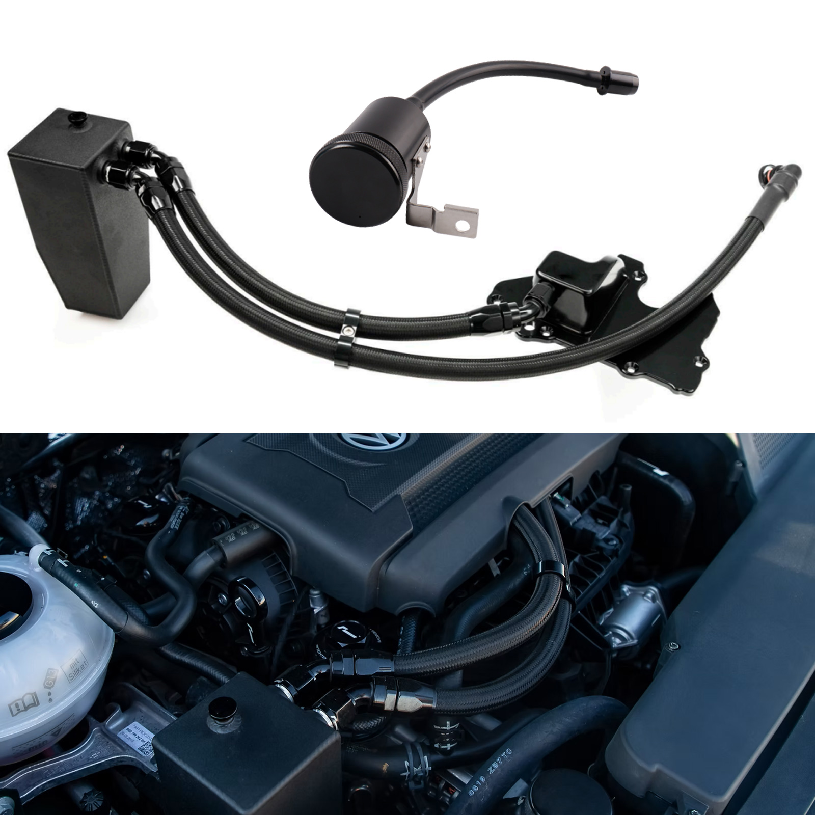 Oil Drain Tank - Aluminum Oil Catch Tank Can Kit